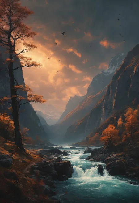 highly detailed and hyper realistic photo, by Alena Aenami , by Archibald Thorburn , by Daniele Afferni , limited dark palette, unusual dark colors, faded colors, atmospheric haze, highly dramatic cinematic lighting, film grain,  professional, excellent composition, finest details, maximized details, ultimate detail level, masterpiece, best quality