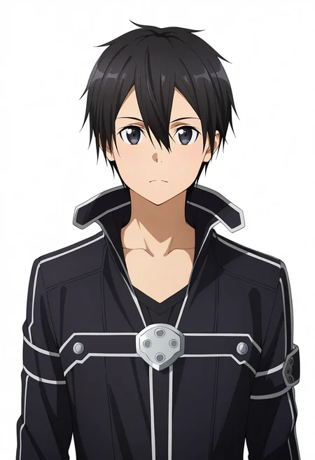 masterpiece, best quality, intricate details, (photorealistic:0.6), looking at viewer, 1boy, solo, male focus, <lora:kazuto_kirigaya_ilxl:0.94>, kazuto_kirigaya, kirito, black hair, black eyes, short hair, hair between eyes, , ,