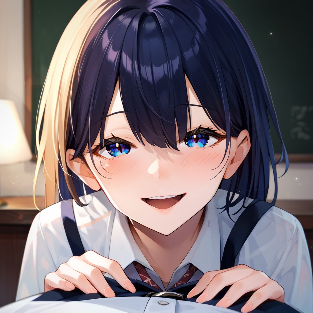 source_anime, score_9, score_8_up, score_7_up, POV, looking at viewer, blush, smile, open mouth, upper teeth only