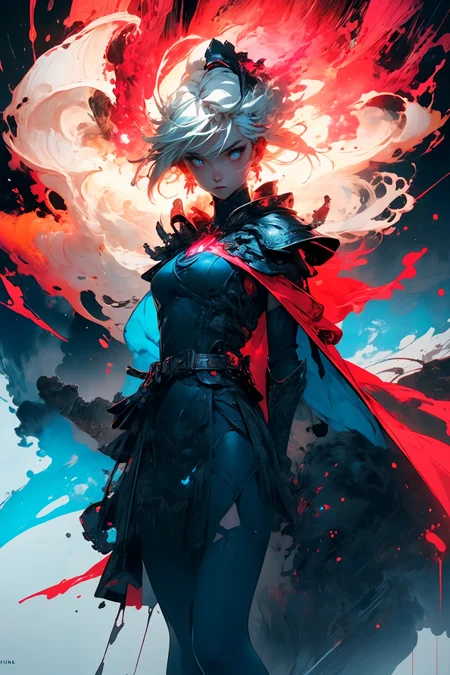 Saber1girl, In hand huge flame great swordwhite blue dressBlue capeBlue bowgorgeous armorplatinum blonde hair
A shot with tension(sky glows red,Visual impact,giving the poster a dynamic and visually striking appearance:1.2),
<lora:~Q?-Saber:0.8>
<lora:more_details:0.4>
 <lora:Cosmic anime-oil fusion v2:0.45> 
<lora:AnimeVibesV3:0.3> animevibes, 
<lora:3DMM_V11:0.5> 3DMM 
<lora:midjourney_20230624181825:0.7> midjourney ,
 <lora:LAS:0.5> cloud,colorful,
<lora:msw_locon-t2:0.6>
 <lora:wuxia2:0.6> gu,
 <lora:CyberpunkStyleV1:0.2> PunkAI ,
<lora:CatgirlMaidV1.0-000003:0.35> CatgirlMaid, shiny, shiny hair, shiny skin, shiny clothes