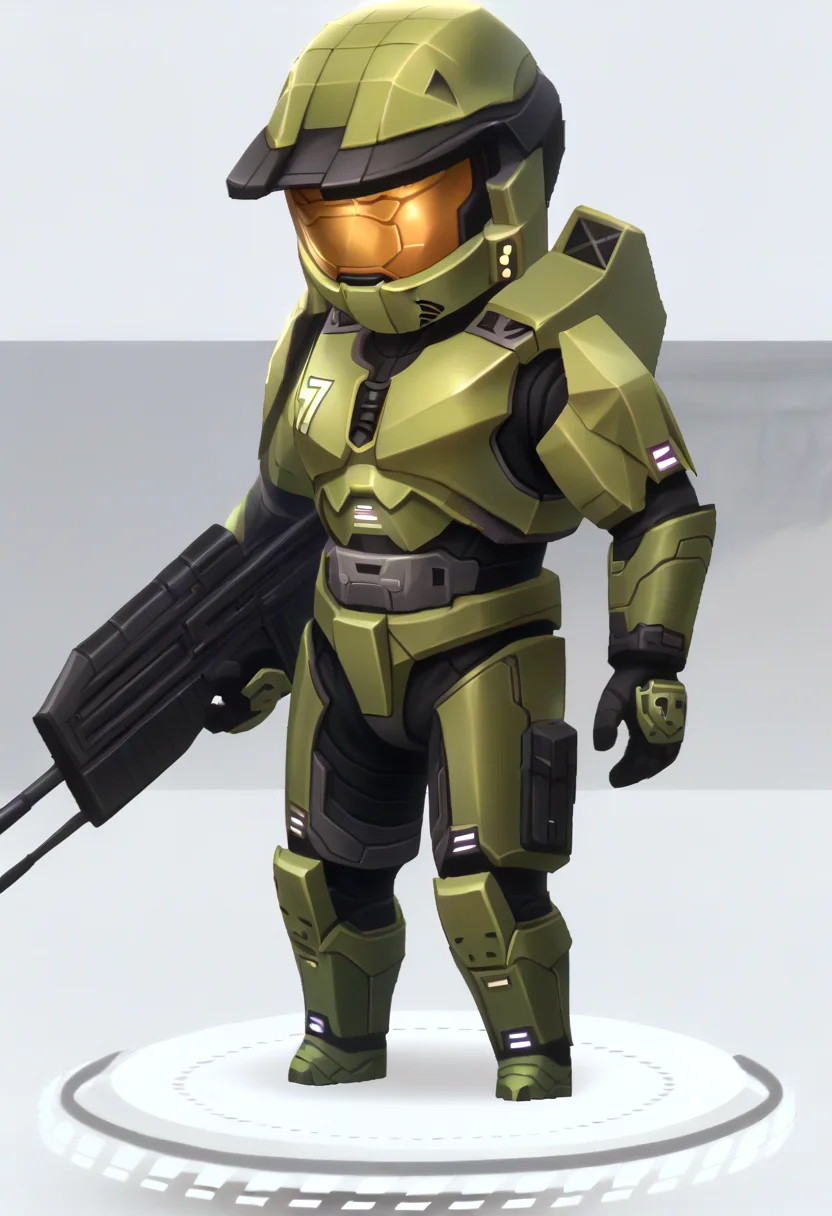 score_9, score_8_up, score_7_up, source_anime BREAK 1boy, male focus, solo, standing, chibi, full body, <lora:chibi-nikke-richy-v1_pdxl:1> <lora:masterchief-halo-richy-v1_pdxl:1> masterchief, helmet, visor, power armor, holding weapon, assault rifle