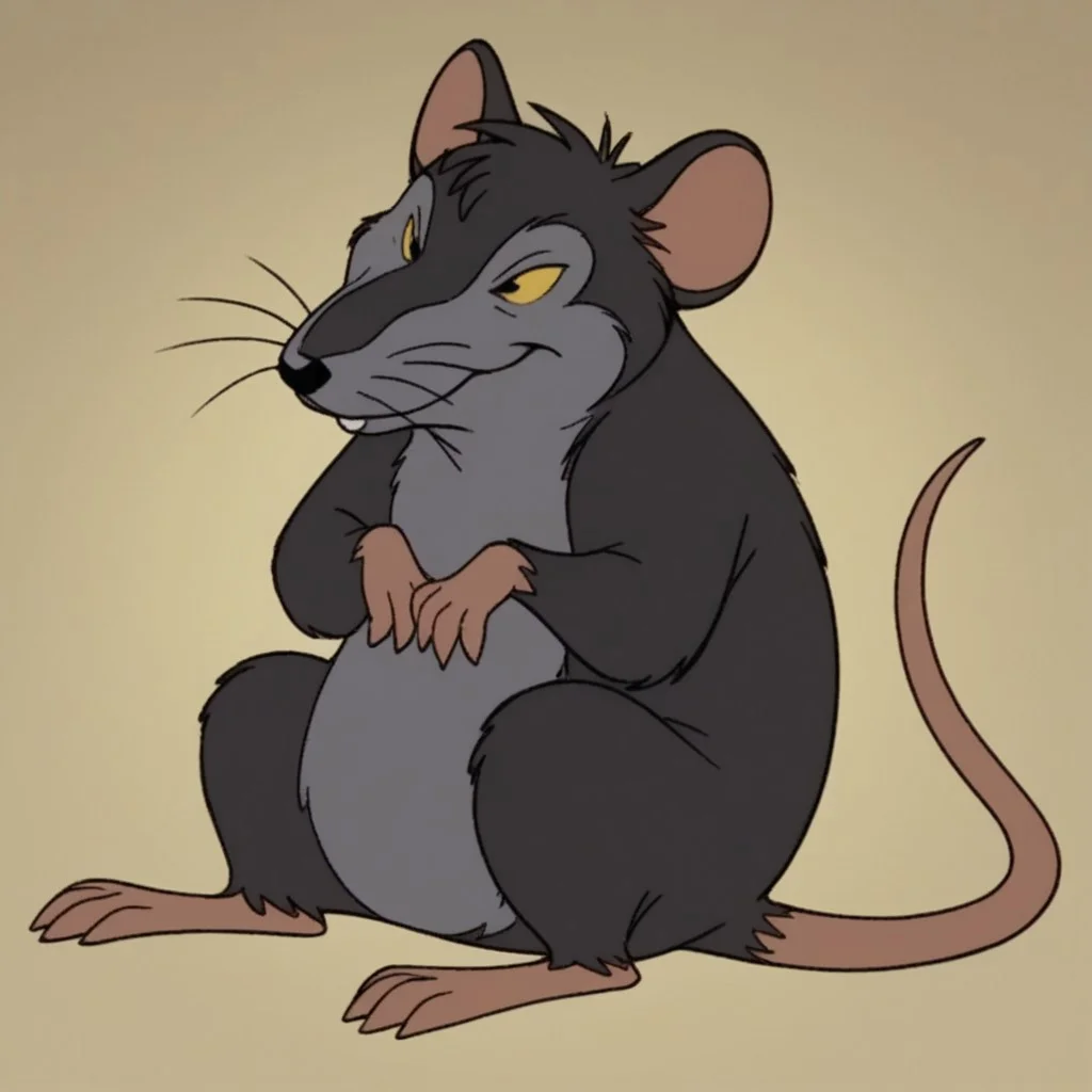 score_9, score_8_up, score_7_up, score_6_up, score_5_up, score_4_up, source_furry, templetoncw, feral, male, rat, grey fur, black eyes, yellow sclera, sitting, barnyard,