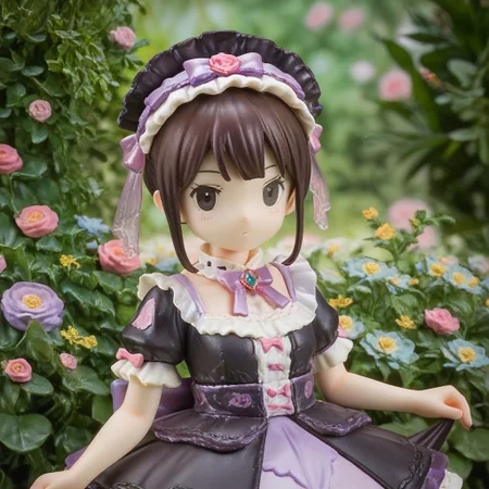 score_9, score_8_up, score_7_up,
masterpiece, best quality, detailed, amazing quality,
detailed background, garden,
solo, looking at viewer, portrait,
kuromi_bb, kuromi, dress, frilly, bow, lace, black eyes, blind box, black dress,