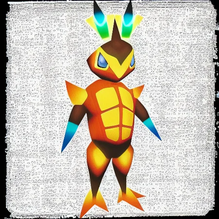 standing, glowing, food, car, pokemon (creature), multicolored skin