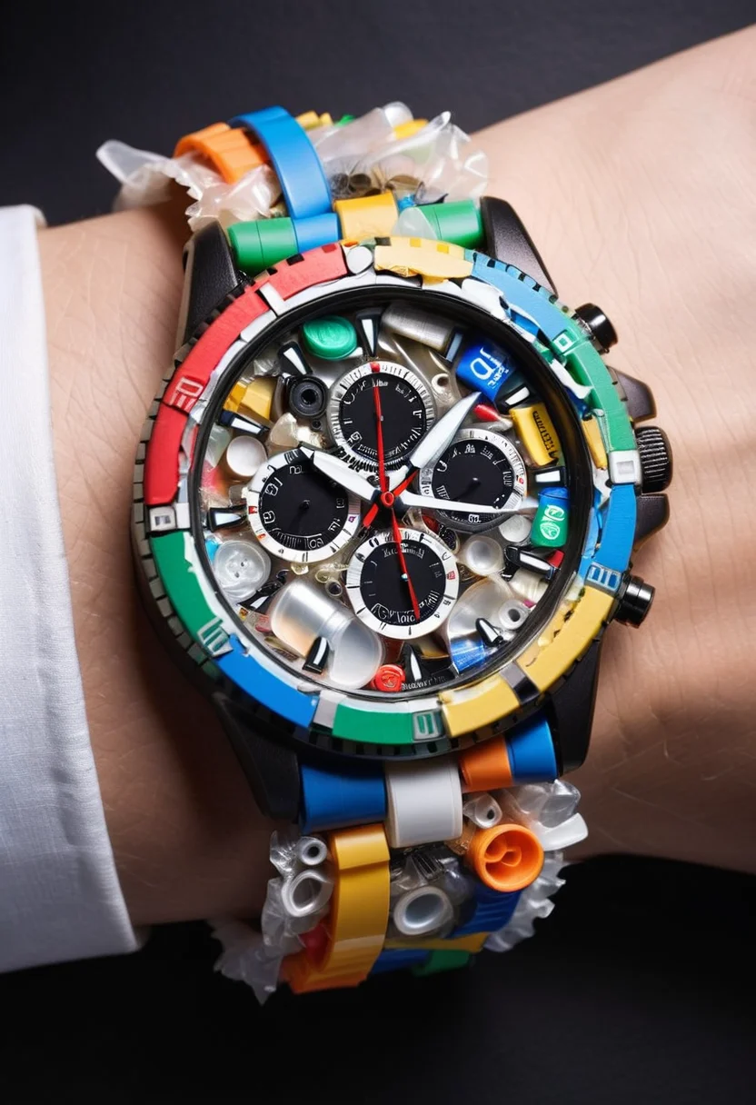 dvr-trsh a wrist watch <lora:dvr-trsh:0.8>