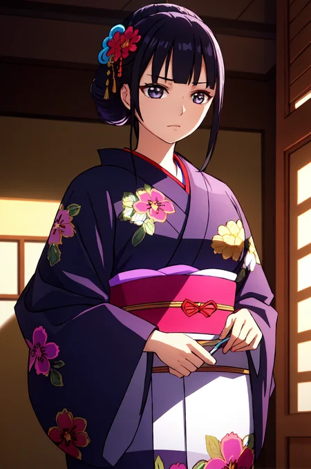 1girl, wanostyle, (masterpiece), (best quality), solo, female focus, extremely detailed, illustration, kimono, traditional clothing, depth of field, sketch, dark intense shadows, sharp focus, soft lighting, colorful, good composition, solo, indoors,

<lora:wanostyle_2_offset:0.8>