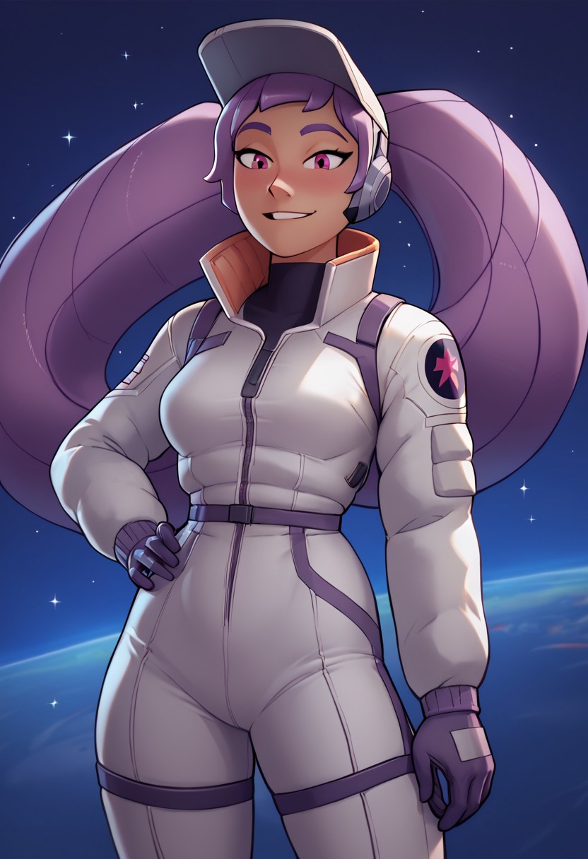score_9, Score_8, relatedguy, solo, 1girl, CHENTRAPTA, space_suit, brightmoonbedroom