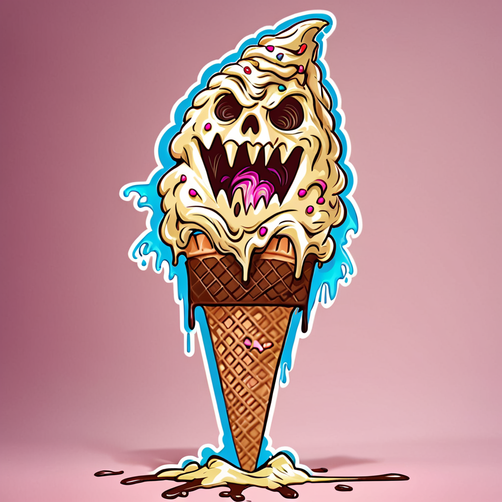 <lora:monster_foodXL:0.8>,monster_food, masterpiece,high resolution,detail,
 no humans, ice cream, food, , food focus, ice cream cone, outline, white outline, melting,monster ice cream,detailed,indoors backround,realistic