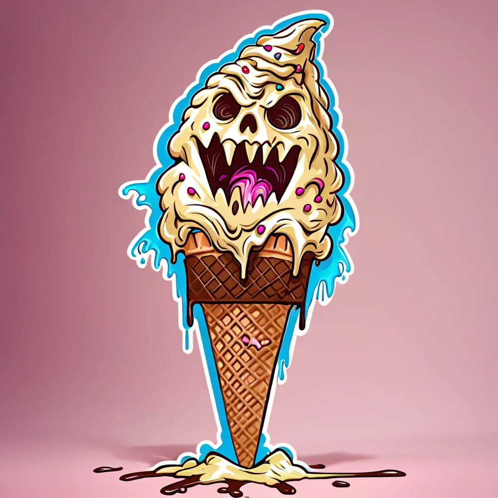 <lora:monster_foodXL:0.8>,monster_food, masterpiece,high resolution,detail,
no humans, ice cream, food, , food focus, ice cream cone, outline, white outline, melting,monster ice cream,detailed,indoors backround,realistic