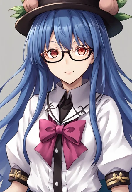 1girl, tenshi, hinanawi_tenshi, bespectacled, glasses,
masterpiece, best quality, very aesthetic, absurdres,