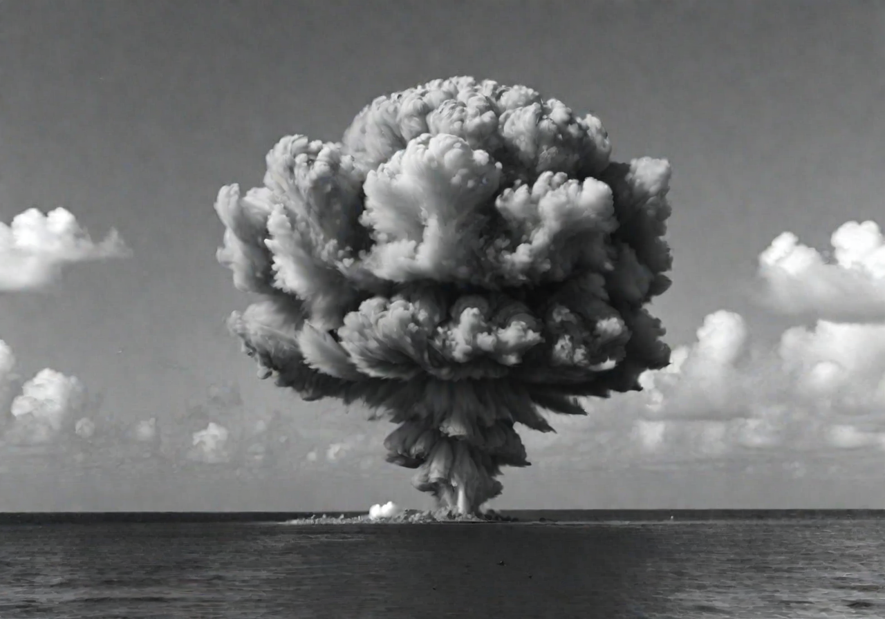 <lora:Smoke_XL:1>  atomic bomb in the form of smoke_xl detonated on a pacific island