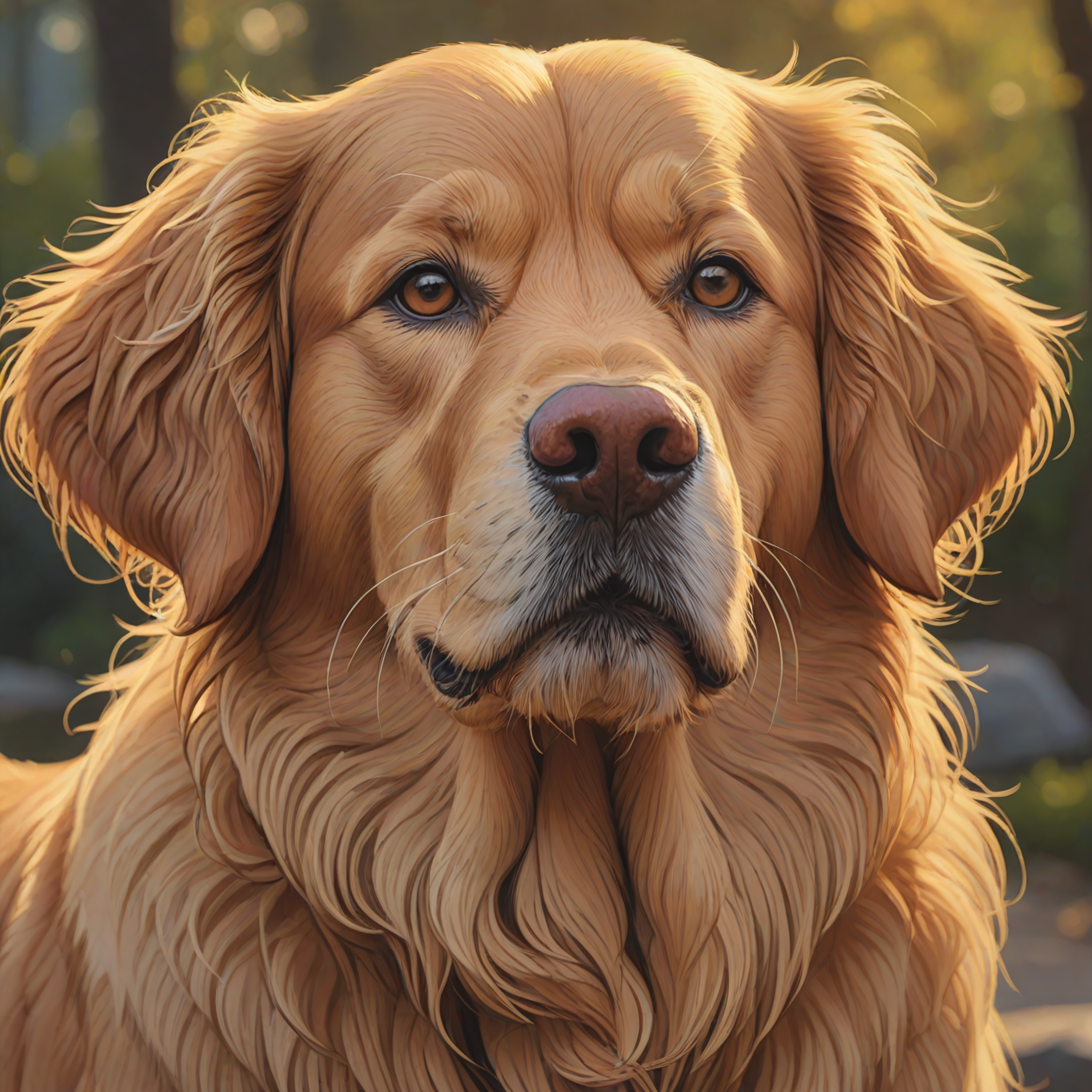 anime lineart, highly detailed, Ludicrous Refined Golden Retriever, in focus, Overdetailed art, Romantic, Indirect light, F/8 ,8k, masterpiece, best quality, hyperrealistic, superrealistic, photorealistic, ultra sharp, 16 bit colors, highres,