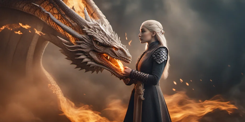 targaryen woman, delicate features, beautiful, profile view