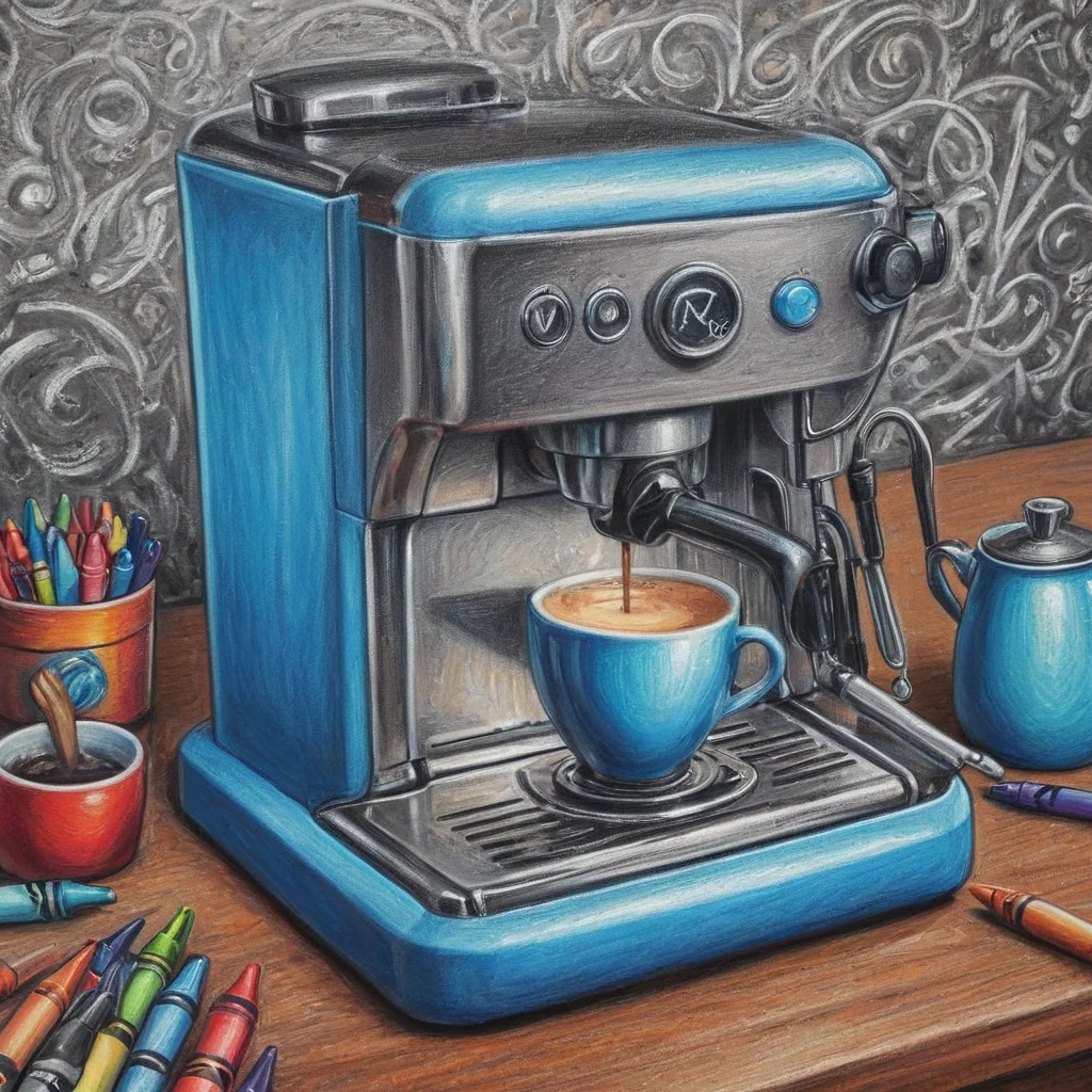 cr4yon, colorful, crayon drawing, blue espresso machine, coffee shop background <lora:Colorful_Crayons:0.8> <lora:aidma-Image Upgrader-v0.1:0.8> detailemaximizer