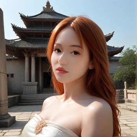 (1girl, solo:1.3), The Korean girl is doing a selective Tilt shift painting in the digital age, a backhanded peach, abstract, a devastating photo of a Temple of Artemis at Ephesus taken by Harris John, UHD, photorealistic, colourful, score_9, score_8_up, score_7_up, masterpiece, best quality, very aesthetic