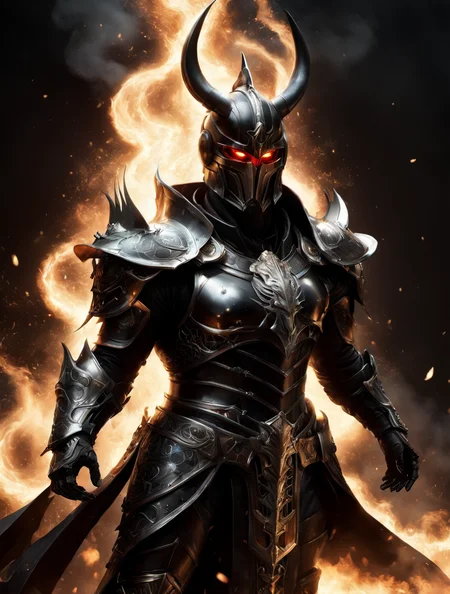 full body,drkfntasy god evil emperor with horned helmet and glowing eyes,floating glowing particles,dissolving,16k,evil,cinematic,epic,masterpiece,awardwinning,trending on artstation,<lora:darkfantasystyle-step00000300:1>