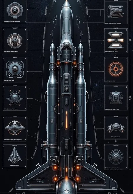 yfg-aarchy 3D schematic of an Inter Continental Ballistic Missile ICBM