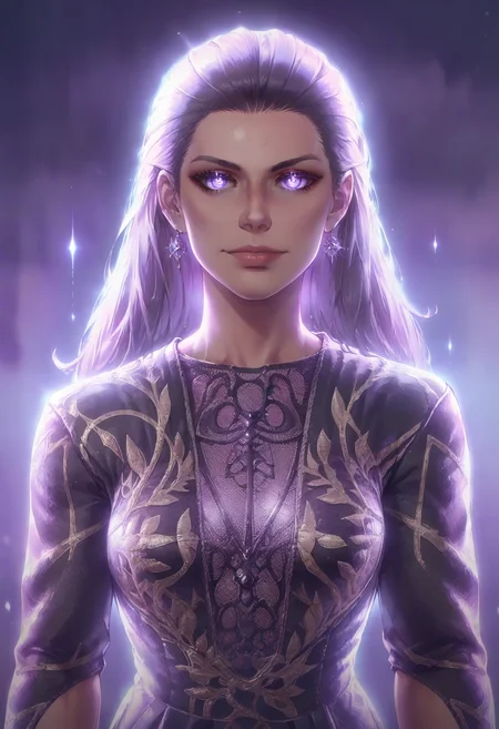 Role-playing game (RPG) style fantasy score_9, score_8_up, score_7_up, source_anime, 1girl, , mystra, mystraRobe, glowing eyes, glowing, breasts, masterpiece, digital painting, looking at viewer, portrait,
cinematic lighting, <lora:mystraPony:0.9> . Detailed, vibrant, immersive, reminiscent of high fantasy RPG games