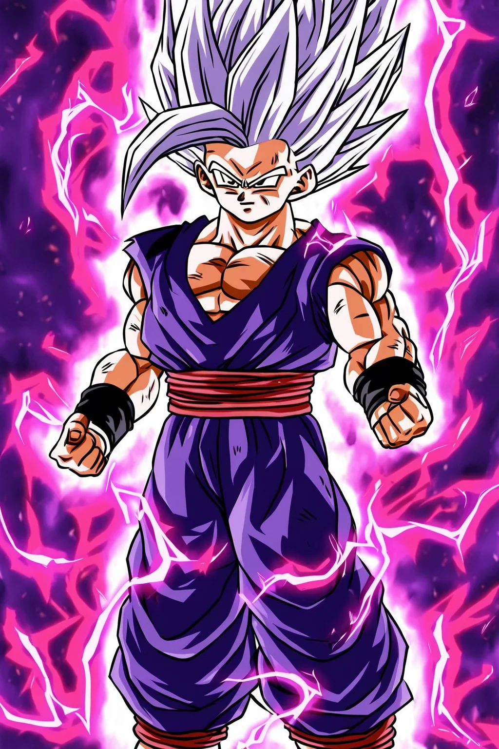 <lora:Gohan_Beast_pony:1> gohan_beast, solo, aura