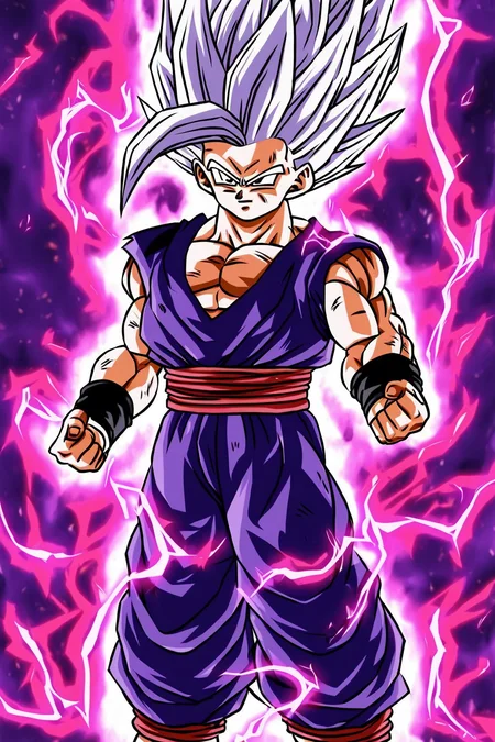 <lora:Gohan_Beast_pony:1> gohan_beast, solo, aura