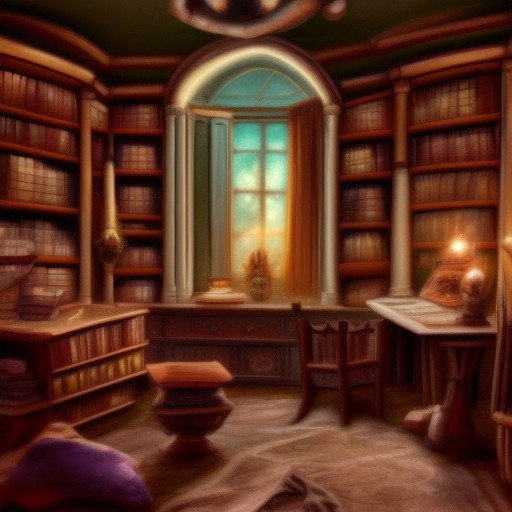 a fantasy bedroom that is also the owner's personal library with books everywhere
FanStu
