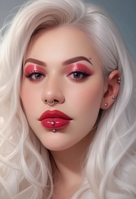 score_9, score_8_up, score_8, 
AshleyPiercing, Ashley, Ashley Piercing, 1girl, solo, long hair, looking at viewer, white hair, black eyes, lips, makeup, piercing, lipstick, portrait, close-up, eyeshadow, realistic, red lips