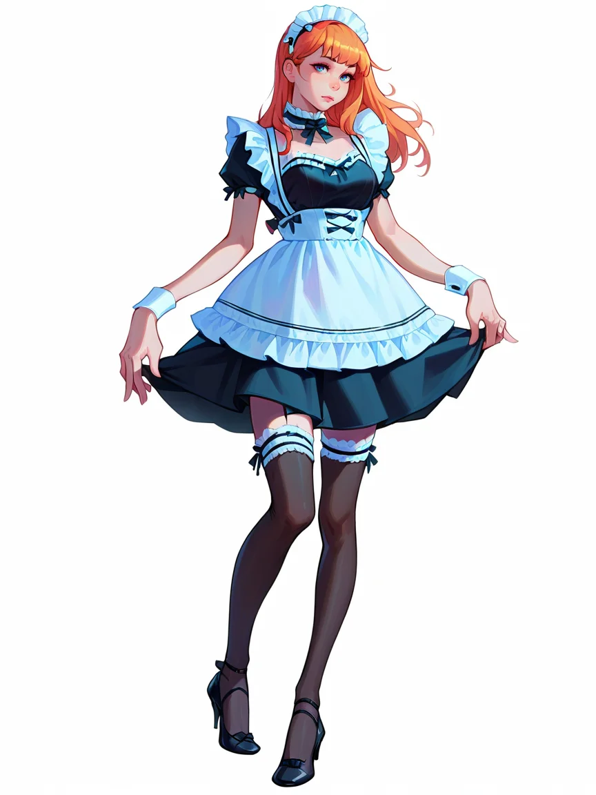 score_9, score_8_up, score_7_up, score_6_up, score_5_up, <lora:maidXLP:0.9> maid apron, maid, maid headdress, thighhighs, wrist cuffs, 1girl, white background, high heels, <lora:1ly4XLP:1> 1ly4