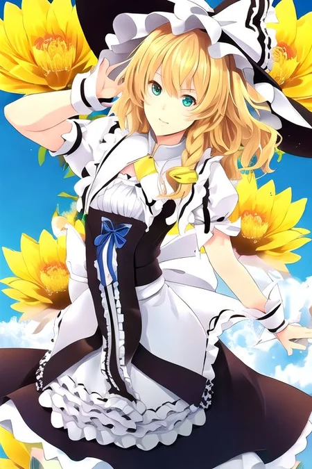 solo, 1girl, solo_focus, (((masterpiece))), ((best quality)), ((ultra-detailed)), ((too_many)):16, high resolution, absurdres, highres, ultra-detailed 8k unity wallpaper,
kirisame_marisa_(curiosities_of_lotus_asia), kourindou marisa,