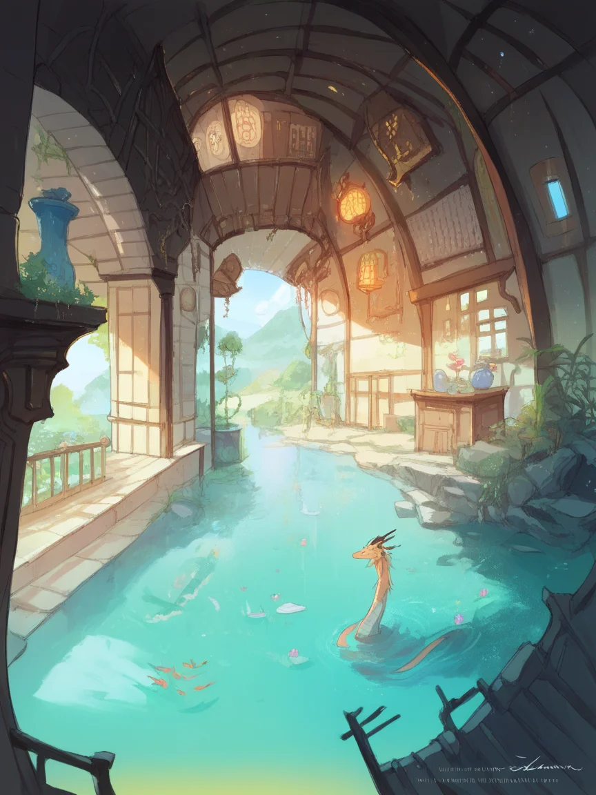 score_9, score_8_up, score_7_up, score_6_up, score_5_up, <lora:1llum1XLP:1> 1llum1, scenery, aquarium, dragon, 1girl,