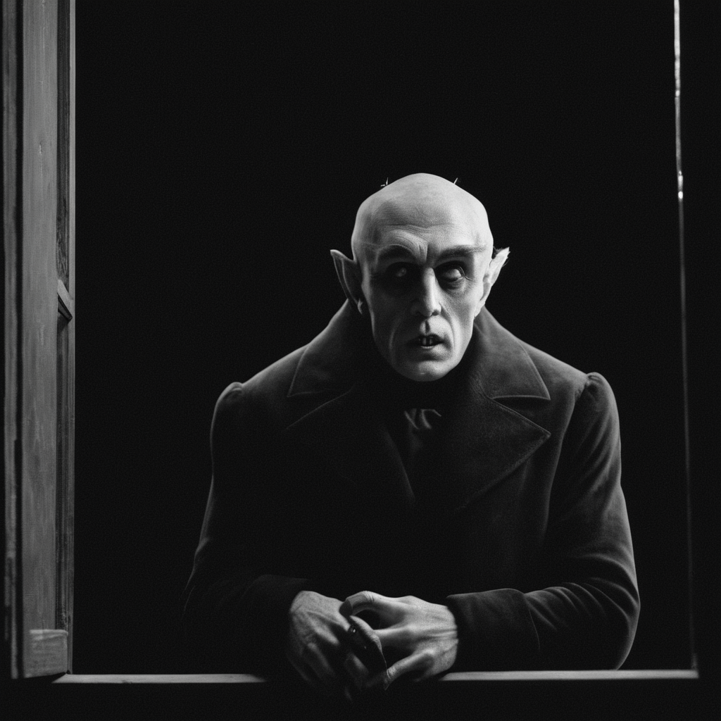 cinematic film still of  <lora:Nosferatu:1>
Nosferatu a creepy looking picture of a man in a window,monochrome,greyscale,multiple boys,2boys,parody,silhouette,horror (theme),kakyoin noriaki , Count Orlok, bald head, white skin, pale skin, vampire, realistic, realism, photorealism, hyperrealism, hyperrealistic, realistic, sharp, detailed, cinematography style, film light style, movie still,  professional photography, artistic, perfection, contrast, cinematic, filmic, high quality photo,  8k quality, colorful, photography style, horror style, shallow depth of field, vignette, highly detailed, high budget, bokeh, cinemascope, moody, epic, gorgeous, film grain, grainy