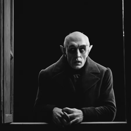 cinematic film still of <lora:Nosferatu:1>
Nosferatu a creepy looking picture of a man in a window,monochrome,greyscale,multiple boys,2boys,parody,silhouette,horror (theme),kakyoin noriaki , Count Orlok, bald head, white skin, pale skin, vampire, realistic, realism, photorealism, hyperrealism, hyperrealistic, realistic, sharp, detailed, cinematography style, film light style, movie still, professional photography, artistic, perfection, contrast, cinematic, filmic, high quality photo, 8k quality, colorful, photography style, horror style, shallow depth of field, vignette, highly detailed, high budget, bokeh, cinemascope, moody, epic, gorgeous, film grain, grainy