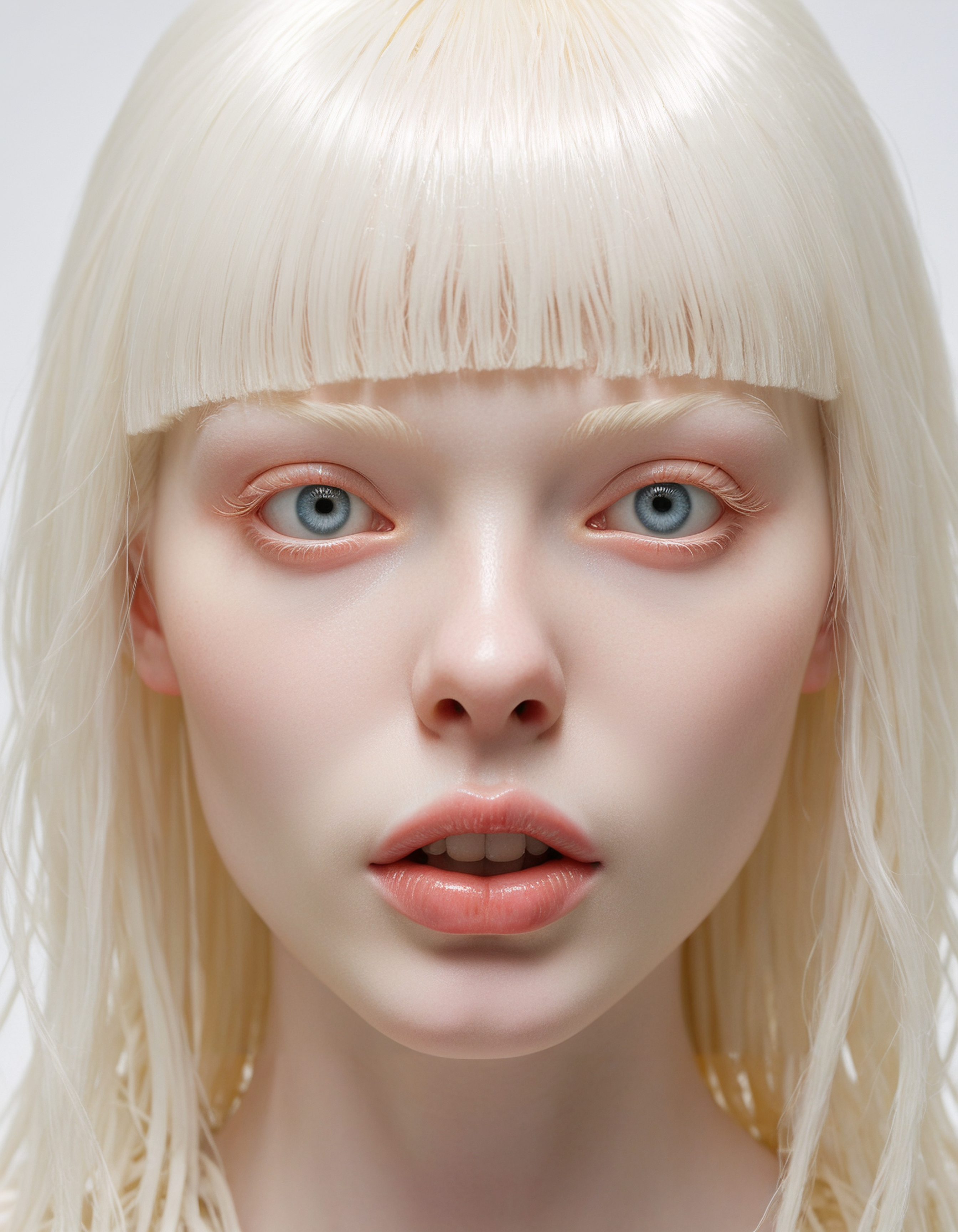hyper realistic and highly detailed photo of an albino model, bangs, glossy, dynamic pose, looking at viewer, (intricate details, masterpiece, best quality:1.4),
<lora:add-detail-xl:0.5> <lora:xl_more_art-full_v1:0.5>