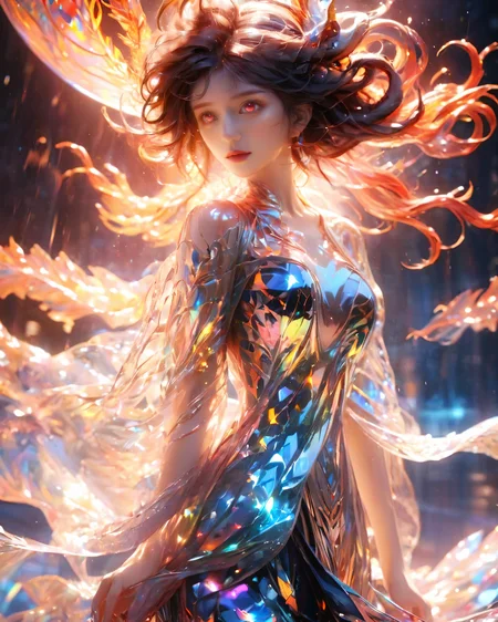 (super clear picture quality:1.8),masterpiece,best quality,
ultra-realistic mix fantasy,flood dragon,a mythical creature capable of invoking storms and floods,in the style of dark azure and light azure,mixes realistic and fantastical elements,vibrant manga,uhd image,glassy translucence,vibrant illustrations,ultra realistic,jewelly,shawls,light In eyes,red eyes,firefly,bokeh,mysterious,fantasy,cloud,abstract,colorful background,night sky,flame,very detailed,high resolution,sharp,sharp image,4k,8k,masterpiece,best quality,magic effect,(high contrast:1.4),dream art,diamond,mysterious colorful background,dark blue themes,real,<lora:xl-holographic-å¨æ¯V20:0.6>,holographic,an oriental dragon,inhuman,holographic metal,machine,<lora:ä¸äº«å¤æ¨¡_v3.0:1>,<lora:ä¸äº«ç¹æ_XL_LORA_v3.0:0.5>,<lora:ä¸äº«å¤æ¨¡_v3.0:0.35>,the perfect hand,perfect face,