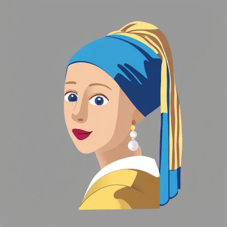 The girl with a pearl earring flat <lora:SDXL-Emoji-Lora-r4:0.8>