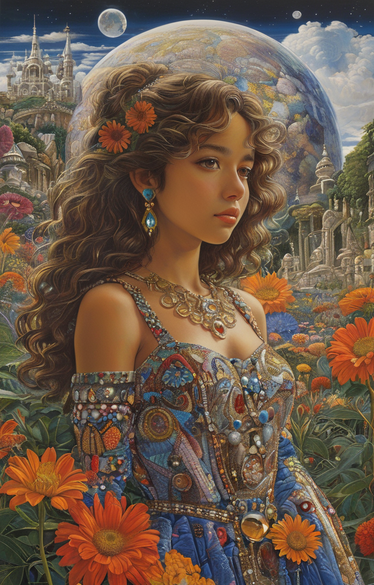 masterpiece,best quality,<lora:tbh376-sdxl:0.6>,illustration,style of Mati Klarwein, portrait of idolmaster cinderella girls,