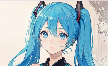 hatsune miku, face focus, 1girl, blue eyes