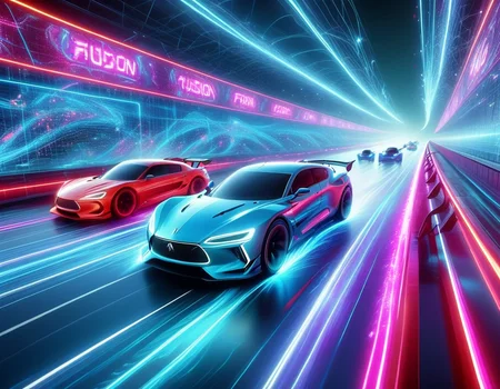 Picture a high-octane car race on a futuristic track illuminated by dazzling neon lights. Sleek, aerodynamic vehicles zoom past, their engines roaring as they navigate tight turns and straightaways marked by glowing barriers. Spectators cheer from elevated platforms, surrounded by holographic displays showcasing the racers' stats. The atmosphere hums with excitement as drones capture every thrilling moment, highlighting the fusion of speed and technology
Cyberspace
DS vehicule