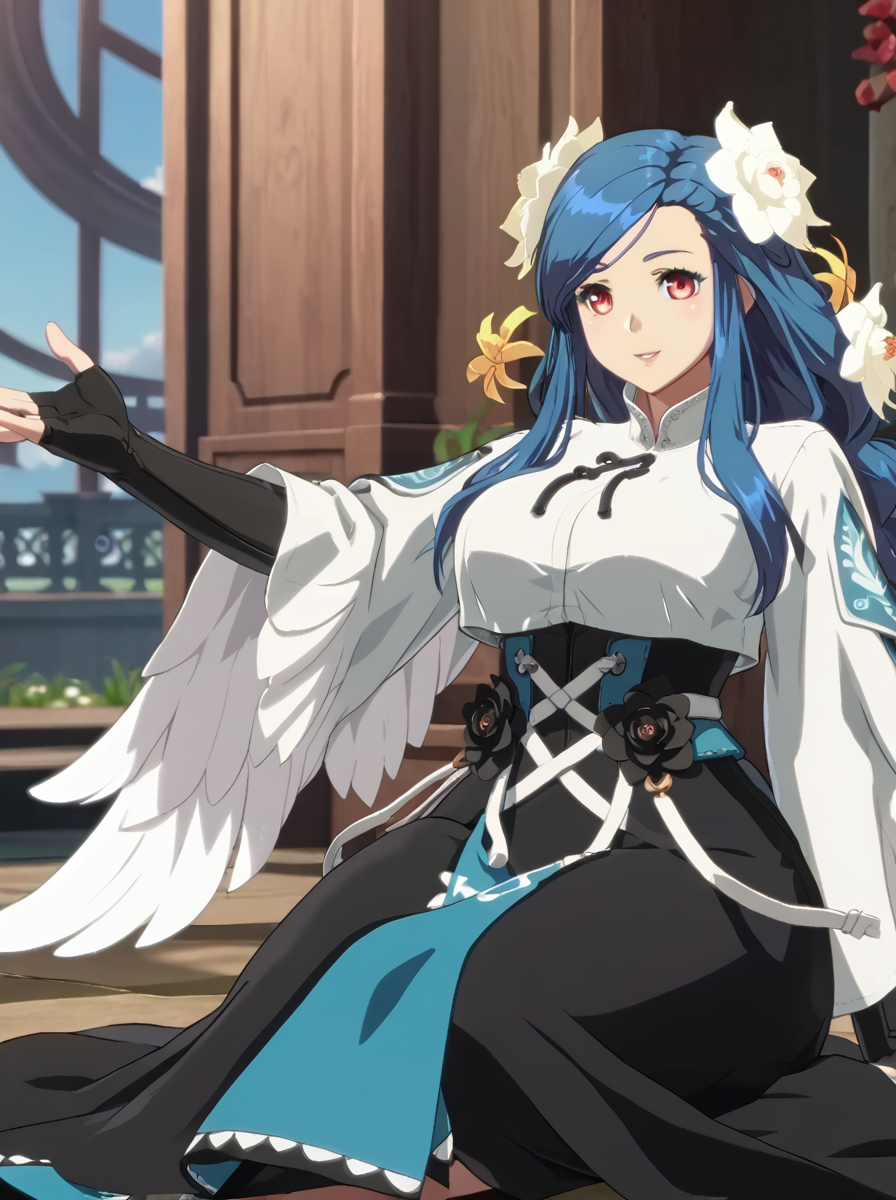 detailed background, shiny skin, posing, rating safe, 
<lora:queendizzy.pony:1.0>,
queendizzy, 
large breasts, 
looking at viewer, sit,
