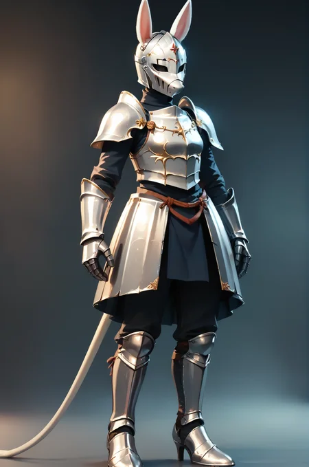 score_9, score_8_up, score_7_up, BREAK,
freyac, female, white fur, tail, knight, armor, metal armor, helmet, black clothing, short snout, standing, full body, three-quarter_view, from front, dark background, solo, 1girl, white tail,
zPDXL, <lora:Freya10S 97:1>, <lora:Pony_DetailV2.0:1>