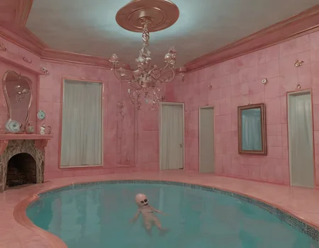 uncanny y2kmad sunken room, photo, surrealism, 4k, detailed <lora:y2kmad_v0.0.2:0.7>