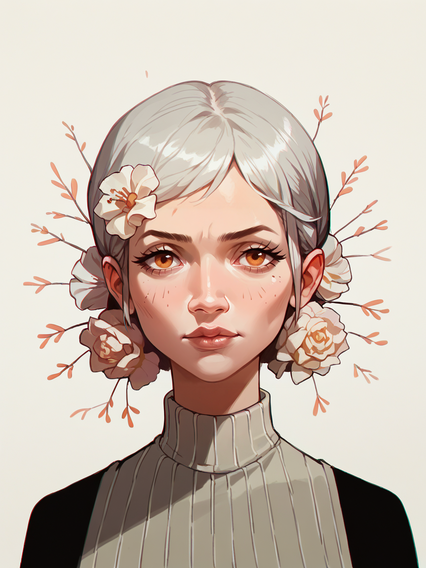score_9, score_8_up, score_7_up, score_6_up, score_5_up, 1girl, <lora:t3ngXLP:1> t3ng, 1girl, portrait, flower,