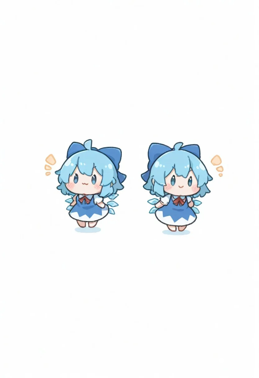 masterpiece, best quality, absurdres,masterpiece, best quality, very awa, absurdres,,simple background,white background,arikuigames1105, chibi,no background,cute,SNRA-illu,cirno