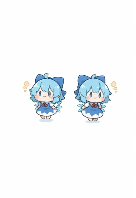 masterpiece, best quality, absurdres,masterpiece, best quality, very awa, absurdres,,simple background,white background,arikuigames1105, chibi,no background,cute,SNRA-illu,cirno