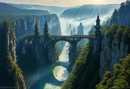 towers ringed in mist, sunrays, mixed media, surrealism, fantasy, great lighting, A surreal landscape highly detailed, extremely high-resolution details, appears trapped in an optical illusion of reflections and refractions colorful, Zhangjiajie mountains, Vienna in contemporary Austria, baroque architecture, stone bridges, winding rivers extending to the horizon, professional photography, natural lighting, volumetric lighting maximalist. vivid, vibrant colors, intricately detailed, complex, elegant, expansive, fantastical, film photography style, medium grain, cmnt
(8k uhd:1,4)
<lora:add-detail-xl:1>
<lora:Dynamic Poses:1>