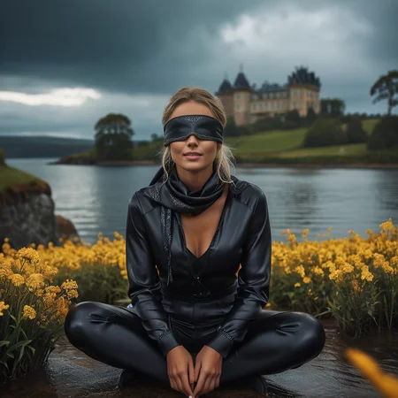 (((dark cinematic still with dark vibes))),one squatting screaming swedish women,<lora:Wetsuit_v01:0.7> wetsuit , satin Cargo pants ,satin_scarf_blindfold,smile,beautiful eyes,tea,stormy weather,landscape,gleaming diamond palace with golden accents , radiating light, amidst brilliance, glittering professional photography, macro, natural lighting, ,happy,sky,flower ,water,canopy,glitter,luster
<lora:satin_scarf_blindfold:0.4>
<lora:Midjourney Image Enhancer XL v1:1>