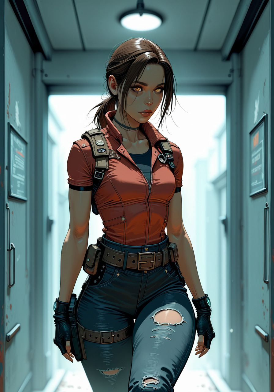 embedding:IllusP0s, s0larpunk, 1girl, solo, claire redfield_\(resident evil\)<lora:s0larpunk.safetensors:1.0:1.0>