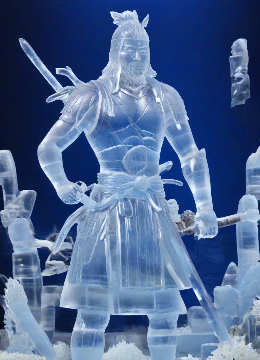 <lora:PE_IceSculpture:1> PEIceSculpture, ice sculpture,
beautiful samurai,
masterpiece, high resolution, octance 4k, high detail,