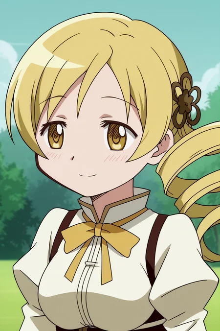 rating_safe, anime screencap, consistent background, Mami Tomoe, light smile, upper body <lora:Madoka-Mami_Tomoe-PDXL:0.8>