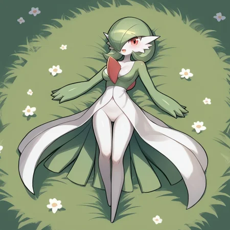 score_9, score_8_up, score_7_up, score_6_up, score_5_up, score_4_up,
cartoon style, cartoony style,
luminekoStyle,
1 girl, gardevoir, green_hair, green_skin, hair_over_one_eye,
full body, grass field, blank crotch, no breast,