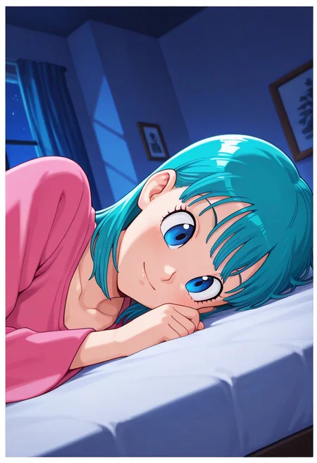 Score 9, Score 8, Score 7, Masterpiece, High Quality, Good Quality, Latest Model, High Resolution, Absurd, ((White Border)), Cinematic Lighting, High Contrast (Rim Light: 0.6), Dynamic Vision, <lora:illustriousXL_stabilizer_v1.23:0.3> <lora:NOOB_vp1_detailer_by_volnovik_v1:0.3> <lora:ponyv6_noobE11_2_adamW-000017:0.45> <lora:checkpoint-e18_s306:1.5> <lora:haiz_ai_illu:0.7>, Vibrant Colors, Bright Color, Dynamic Pose, Dynamic Angle, Dynamic Composition, Dynamic Colors, Colorful Image, High Contrast, Saturated Colors, Thick Line, Bright Colors, Good Lighting, Color Saturation,
masterpiece, best quality, source_hentai, medium shot,
bulma, dragon ball \(classic\), blue eyes, aqua hair,
In her room, window at night, blue bed,
pink pajamas, long pink nightgown, lying down, melancholic, medium shot, close-up face,